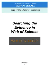 Searching the Evidence in Web of Science