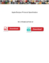 Apple Bonjour Protocol Specification