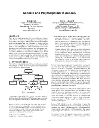 Aspects and Polymorphism in Aspectj
