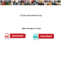 G Suite Spreadsheet Api