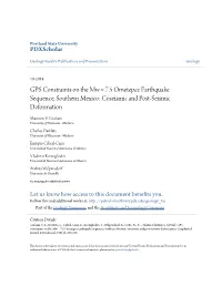 GPS Constraints on the Mw = 7.5 Ometepec Earthquake Sequence, Southern Mexico: Coseismic and Post-Seismic Deformation