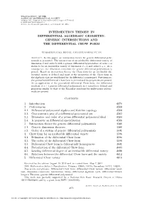 Intersection Theory in Differential Algebraic Geometry: Generic Intersections and the Differential Chow Form