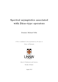 Spectral Asymptotics Associated with Dirac-Type Operators