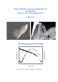 WG Photometry and Polarimetry of Asteroids
