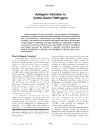 Antigenic Variation in Vector-Borne Pathogens