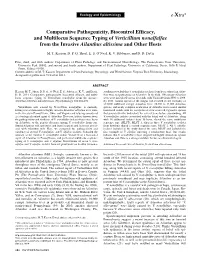 Comparative Pathogenicity, Biocontrol Efficacy, and Multilocus Sequence Typing of Verticillium Nonalfalfae from the Invasive Ailanthus Altissima and Other Hosts