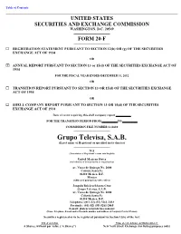 Grupo Televisa, S.A.B. (Exact Name of Registrant As Specified in Its Charter)