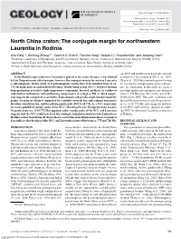 North China Craton: the Conjugate Margin for Northwestern Laurentia in Rodinia Jikai Ding1,2, Shihong Zhang1,3*, David A.D