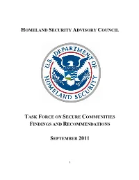 Task Force on Secure Communities Findings and Recommendations