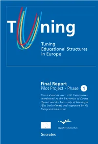 Tuning Educational Structures in Europe