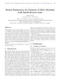Bound Estimation for Divisors of RSA Modulus with Small Divisor-Ratio