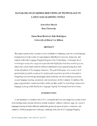 Databank on Stakeholder Views of Technology in Language Learning Tools
