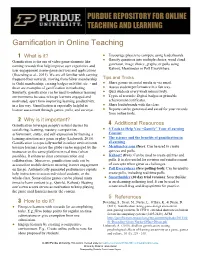 Gamification in Online Teaching