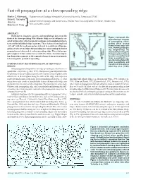 Geology: Fast Rift Propagation at a Slow-Spreading Ridge