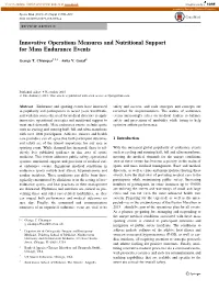 Innovative Operations Measures and Nutritional Support for Mass Endurance Events
