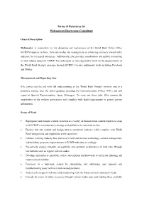 Terms of Reference for Webmaster/Short-Term Consultant