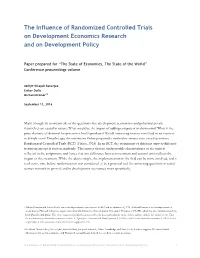 The Influence of Randomized Controlled Trials on Development Economics Research and on Development Policy