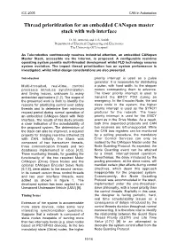 Thread Prioritization for an Embedded Canopen Master Stack with Web Interface