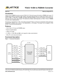 Ycbcr 10-Bit to RGB565 Converter
