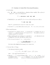 9.7. Gradient of a Scalar Field. Directional Derivatives. A. The