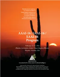 AAAI-16 / IAAI-16 / EAAI-16 Program