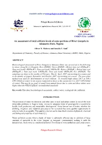 An Assessment of Total Coliform Levels of Some Portions of River Gongola in Adamawa State, Nigeria