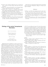 Geology of the Central Transantarctic Mountains." the 15 Chapters in the Booklet: Volume Were Published As Soft-Cover Minibooks As Editorial • Paper 4