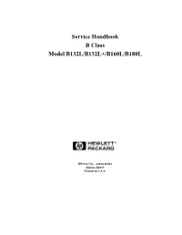 Service Handbook B Class Model B132L/B132L+/B160L/B180L