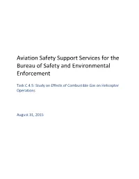 Study on Effects of Combustible Gas on Helicopter Operations