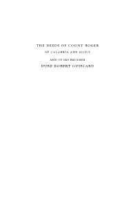 The Deeds of Count Roger Duke Robert Guiscard