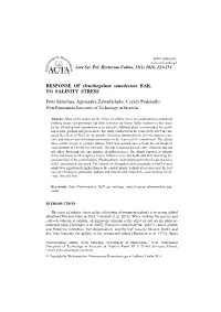 11 Emes RESPONSE of Ornithogalum Saundersiae Bak. TO