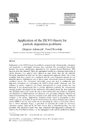 Application of the DLVO Theory for Particle Deposition Problems
