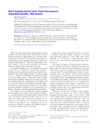 Bell's Theorem and Its Tests