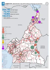 Cameroon: Administrative Map with Locations of Persons of Concerns; October 2016