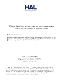Efficient High-Level Abstractions for Web Programming
