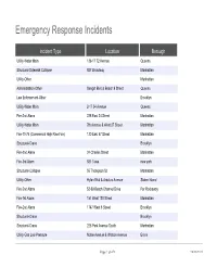 Emergency Response Incidents