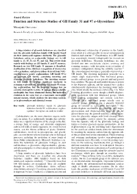 Function and Structure Studies of GH Family 31 and 97 \Alpha