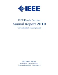 IEEE Kerala Section Annual Report 2010 Going Global, Staying Local