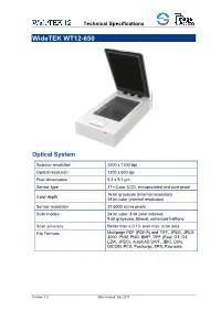 Image Access Widetek WT12-650 Specifications