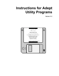 Instructions for Adept Utility Programs