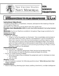 Lesson Deck INTRODUCTION to FLAG SEMAPHORE 3, 4, & 5
