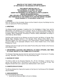 Minutes of the Twenty-Third Session of the Synod of the Diocese of Port Elizabeth