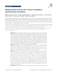 Ranking Spatial Areas by Risk of Cancer: Modelling in Epidemiological Surveillance