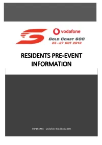 Residents Pre-Event Information