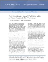 Tenth Circuit Decision Limits ECPA Liability of Isps for Privacy Violations by Third Party Partner by Mary Ellen Callahan, David A