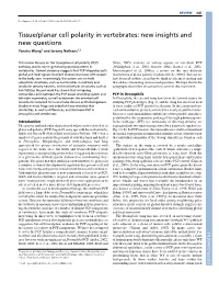 Tissue/Planar Cell Polarity in Vertebrates