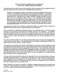 Collection Development Policy Guidelines for School Library Media Programs