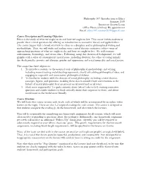 Introduction to Ethics Summer 2019 Instructor: Lauren Lyons Office Hours (Online): by Appointment Email: Ethics107.Summer2019@Gmail.Com