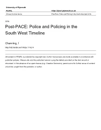 Post-PACE: Police and Policing in the South West Timeline