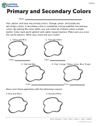 Primary and Secondary Colors Secondary and Primary Science Language Arts Camouflaging Colors